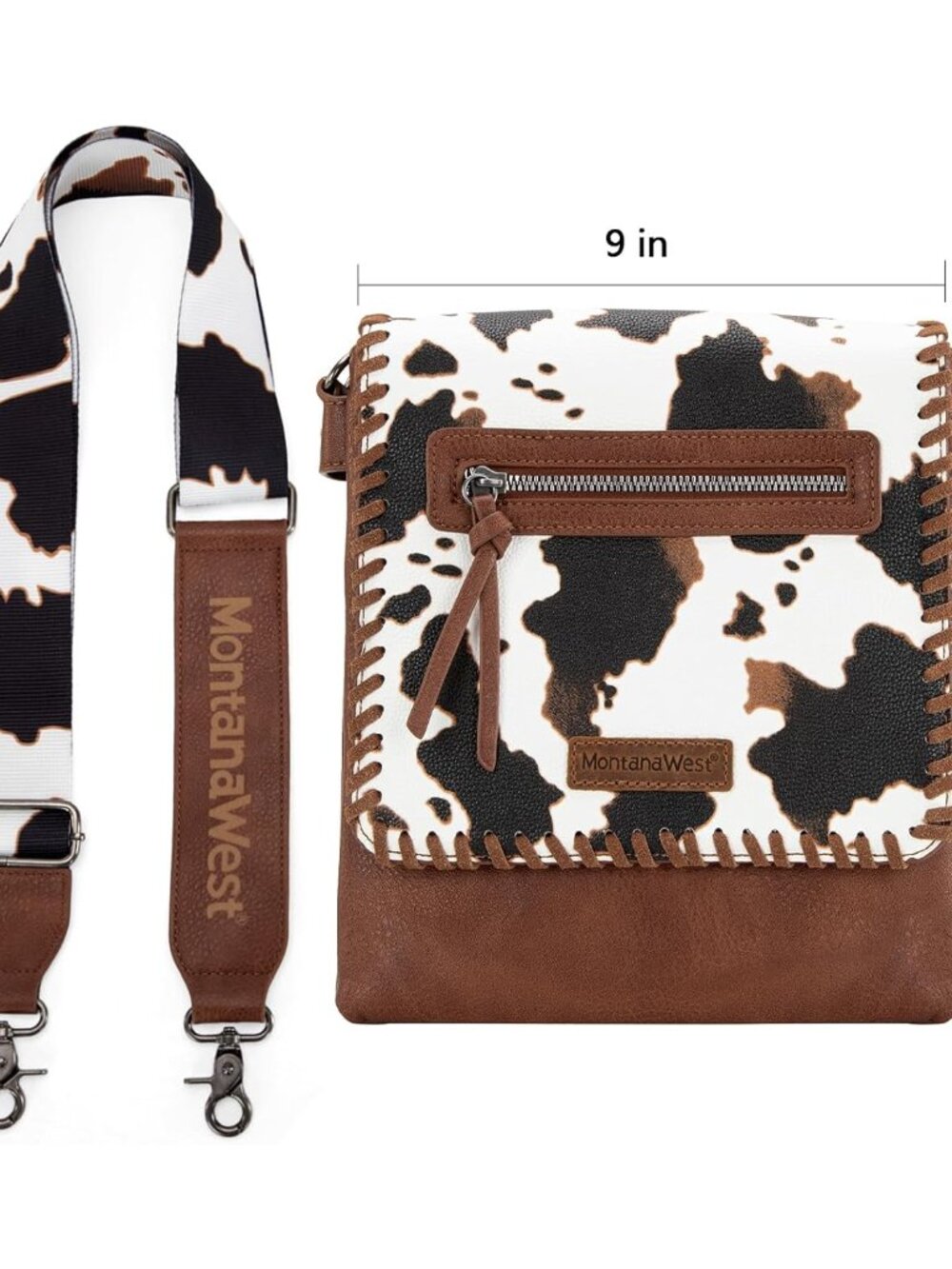 Crossbody Bags for Women with Dual Compartments Western Cross Body Purse with Le - Picture 6 of 6